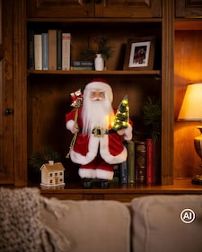 Produktabbildung für Weihnachtsmann mit LED-Baum & Geschenkebeutel