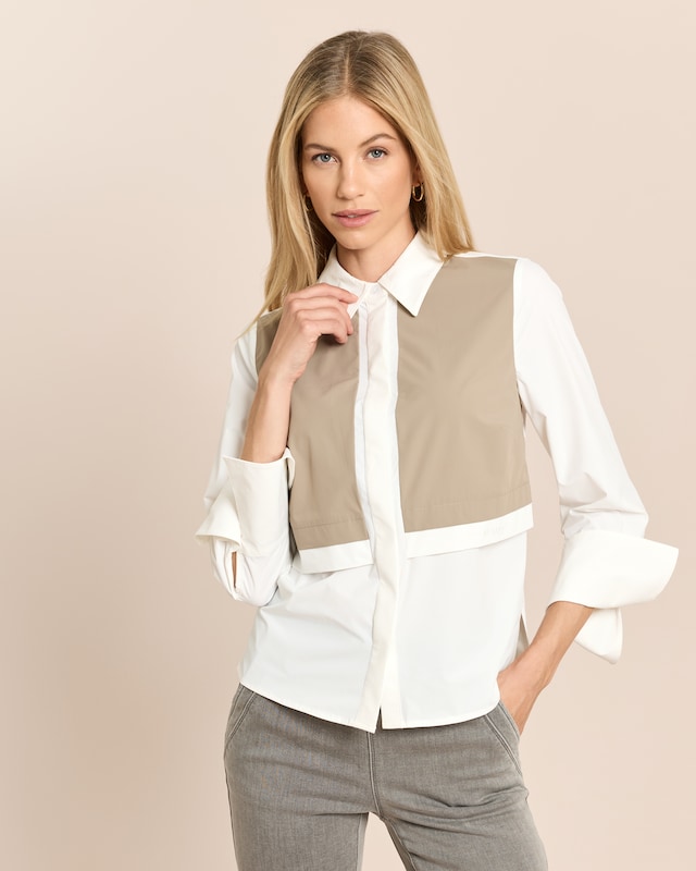 Techno-Stretch Bluse mit Double Layer