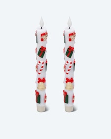 Produktabbildung für LED-Stabkerzen mit Weihnachtsmotiven, 2tlg.