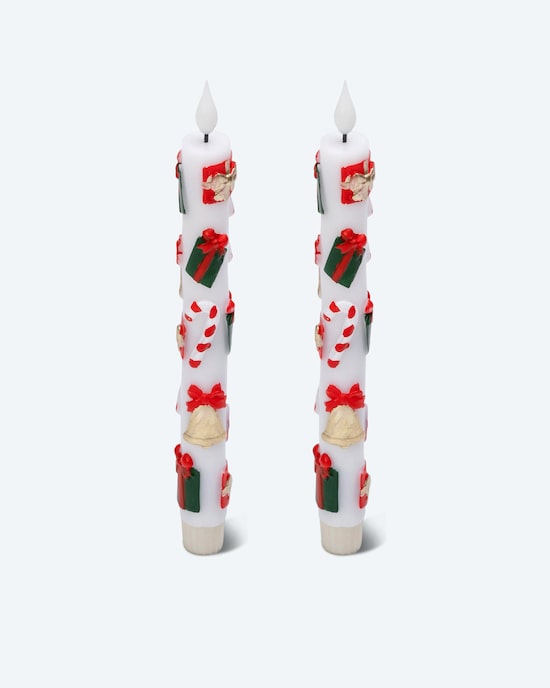 Produktabbildung für LED-Stabkerzen mit Weihnachtsmotiven, 2tlg.