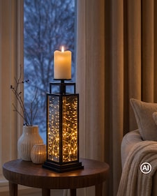 Produktabbildung für LED-Laterne mit Kerzenständer