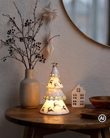 Produktabbildung für LED Porzellan-Weihnachtsbaum mit Hirschmuster