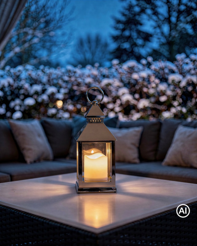 3 Outdoor Laternen Shiny mit LED Kerze von Lumesso