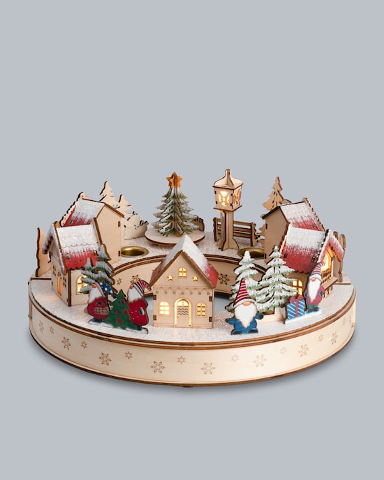 Produktabbildung für LED Holz-Adventskranz, 2tlg.