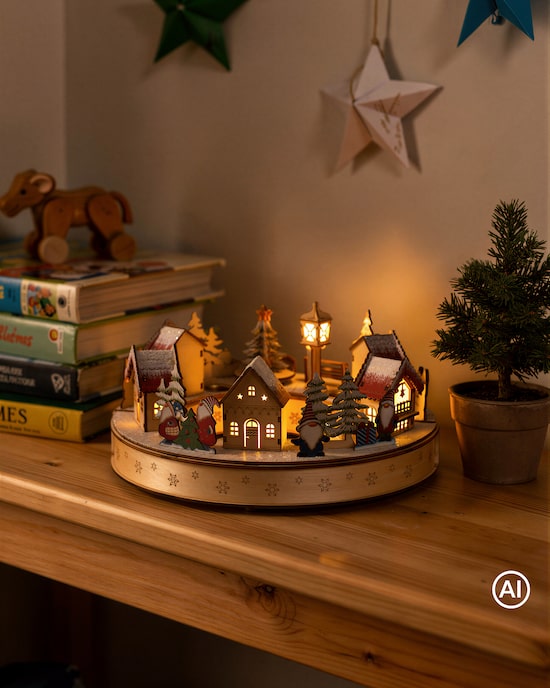 Produktabbildung für LED Holz-Adventskranz, 2tlg.