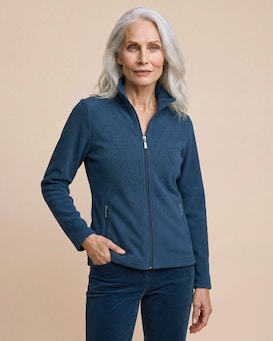 Produktabbildung für Fleecejacke mit Strass-Motiv