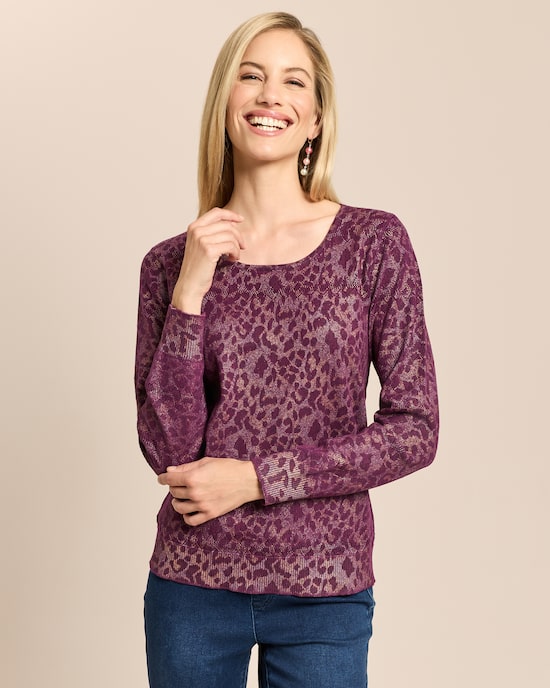 Produktabbildung für Pullover mit Ajourstrick und Lackfoil