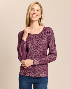Produktabbildung für Pullover mit Ajourstrick und Lackfoil
