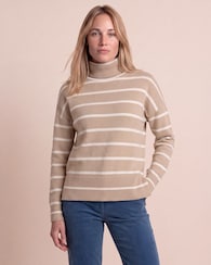 Produktabbildung für Rollkragen-Pullover mit Streifen