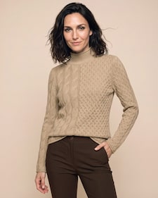 Produktabbildung für Pullover mit Zopf- und Wabenmuster