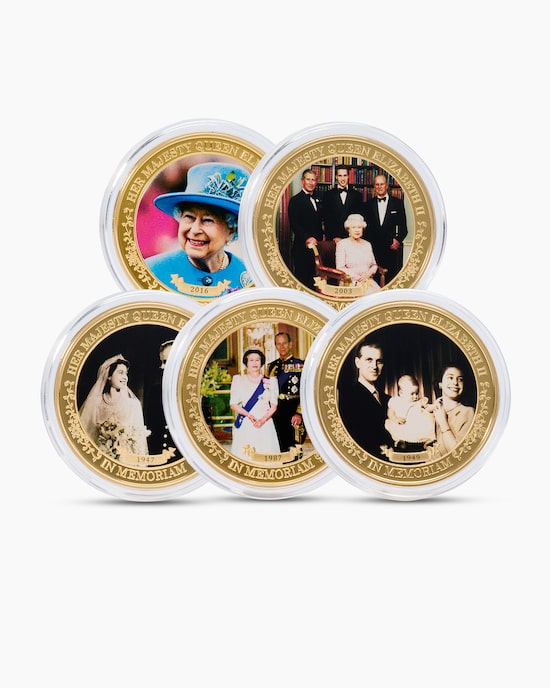 Produktabbildung für Gedenkprägungen 100. Geburtstag Queen Elizabeth II., 5tlg.