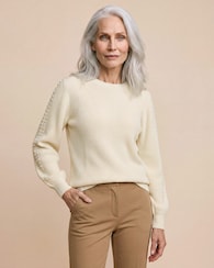Produktabbildung für Pullover Grobstrick mit Perlen-Deko