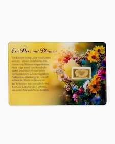 Produktabbildung für Goldmünzbarren Herz mit Blumen