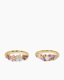 Produktabbildung für Ring-Set mit Zirkonia, Amethyst, Saphir & SWZ-Perle, 2tlg.