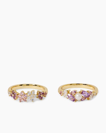Produktabbildung für Ring-Set mit Zirkonia, Amethyst, Saphir & SWZ-Perle, 2tlg.