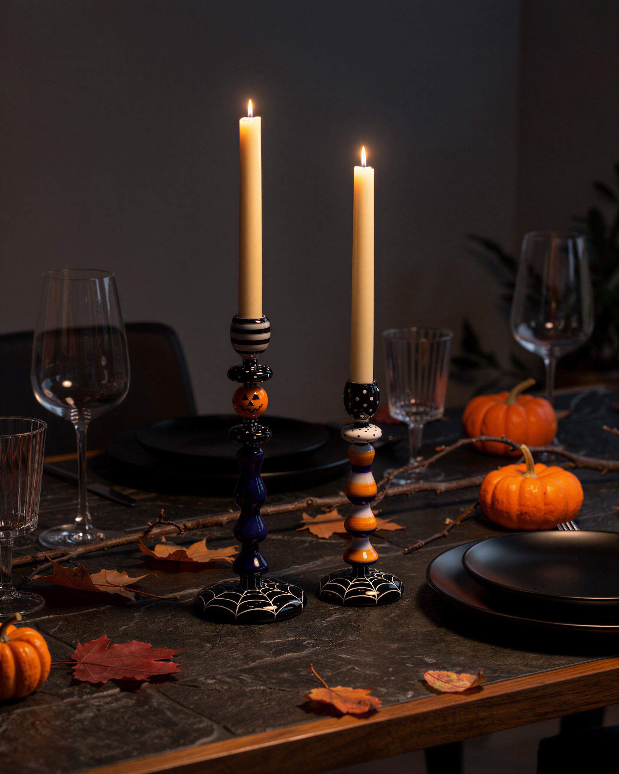 Produktabbildung für Stabkerzenhalter "Halloween", 2tlg.