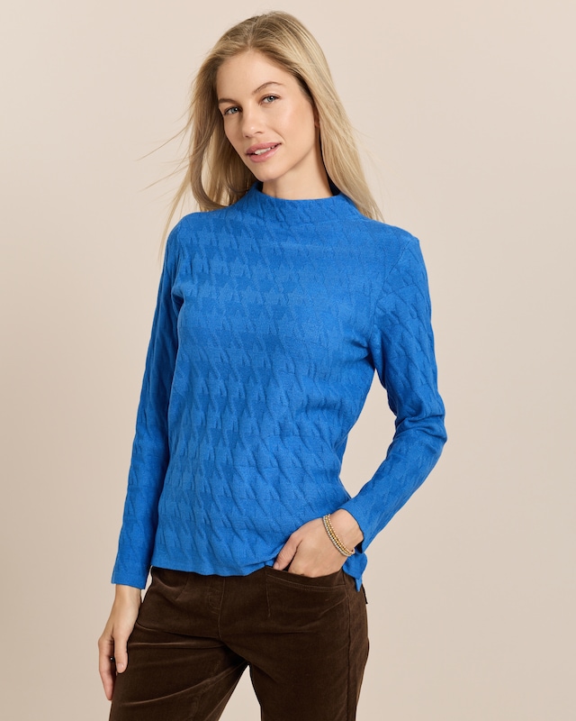 Produktabbildung für Pullover mit Jacquard-Muster Hahnentritt