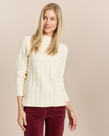 Produktabbildung für Pullover mit Jacquard-Muster Hahnentritt