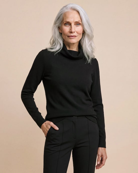 Produktabbildung für Rollkragen-Pullover mit mercerisiertem Woll-Anteil