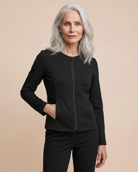 Produktabbildung für Jacke Jersey Deluxe mit Kontrast-Einfassung