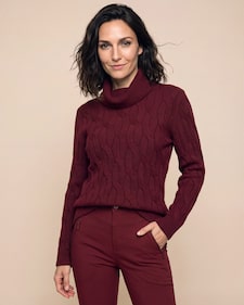 Produktabbildung für Rollkragenpullover mit Zopfmuster