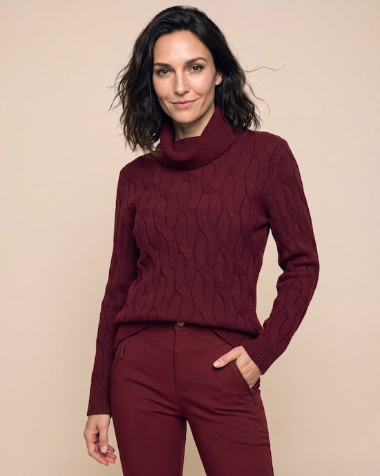 Produktabbildung für Rollkragenpullover mit Zopfmuster
