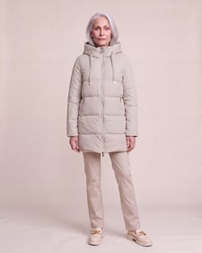 Produktabbildung für Steppjacke Long mit Kapuze