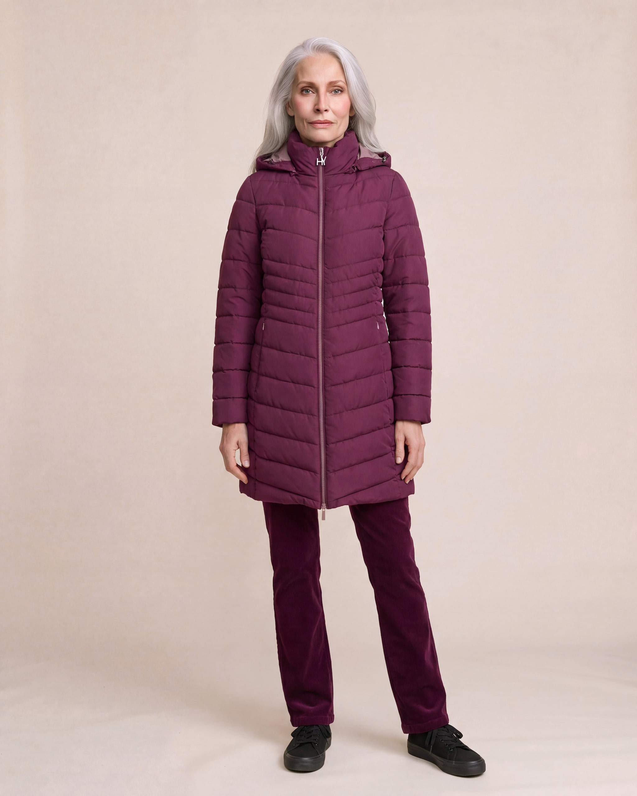 Produktabbildung für Steppjacke Long mit Peach-Skin-Finish