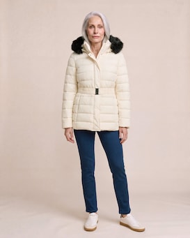 Produktabbildung für Steppjacke mit Webpelz-Kapuze