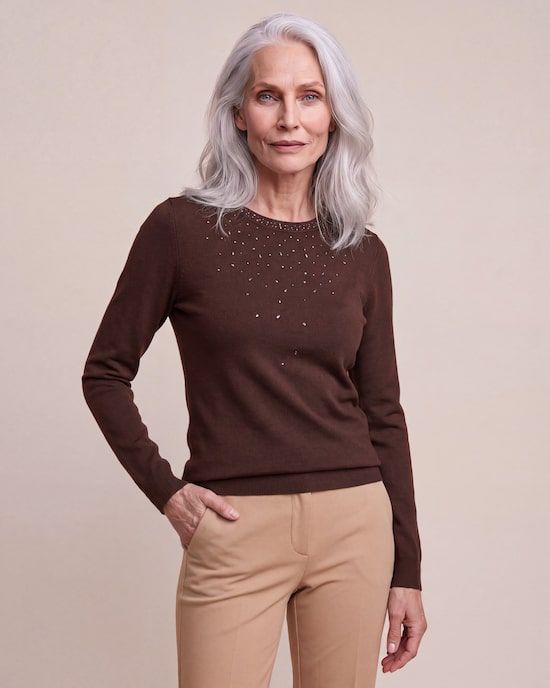 Produktabbildung für Pullover mit Glitzer-Deko