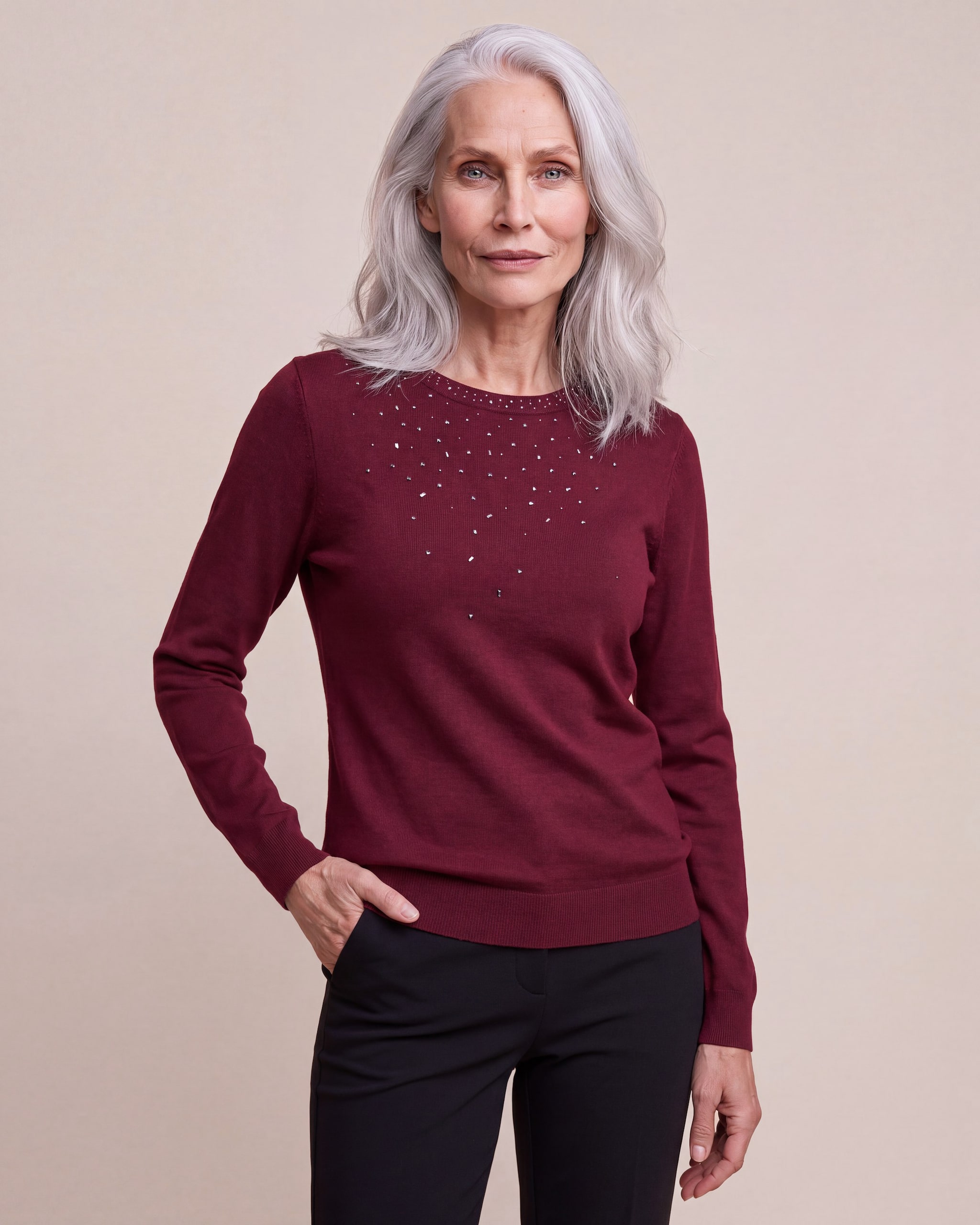 Produktabbildung für Pullover mit Glitzer-Deko
