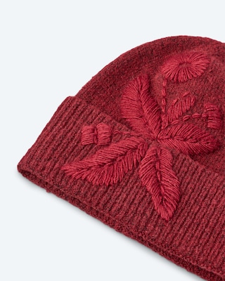 Produktabbildung 5 für Beanie mit Blütenstickerei