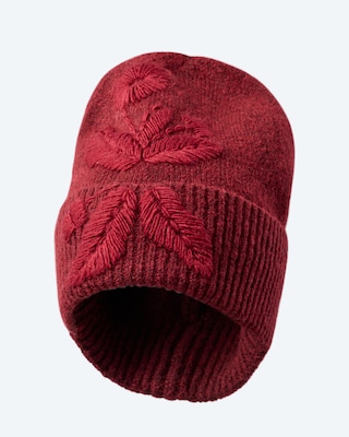Produktabbildung 3 für Beanie mit Blütenstickerei