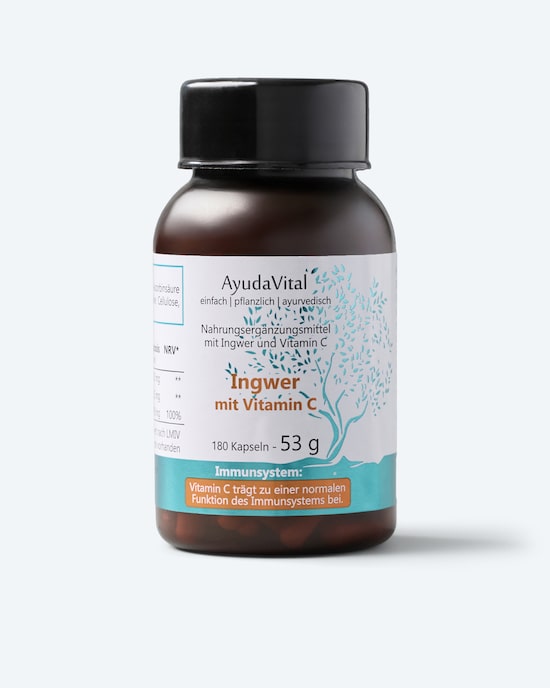 Produktabbildung für Ingwer mit Vitamin C, 180 Kps.