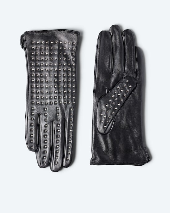 Produktabbildung für Echtleder-Handschuh mit Nieten