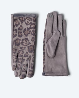 Produktabbildung für Velours-Handschuhe mit Leoprint