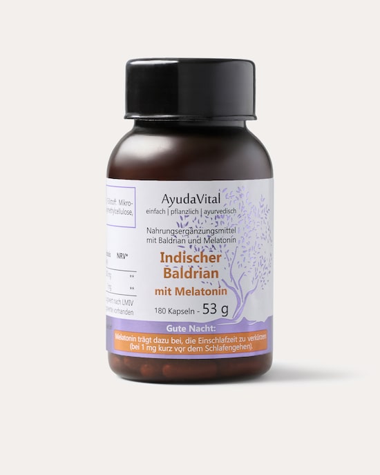 Produktabbildung für Indischer Baldrian mit Melatonin, 180 Kps.