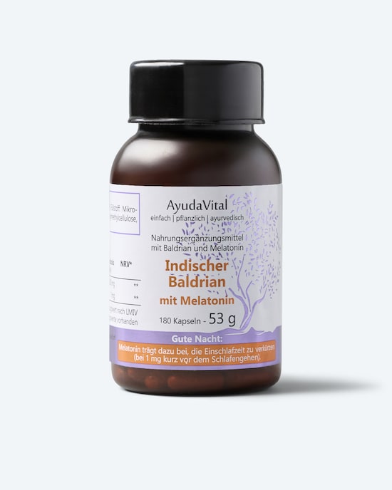 Produktabbildung für Indischer Baldrian mit Melatonin, 180 Kps.