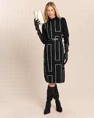 Produktabbildung für Strickkleid mit grafischem Jacquard