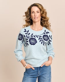Produktabbildung für Pullover mit großen Blumen