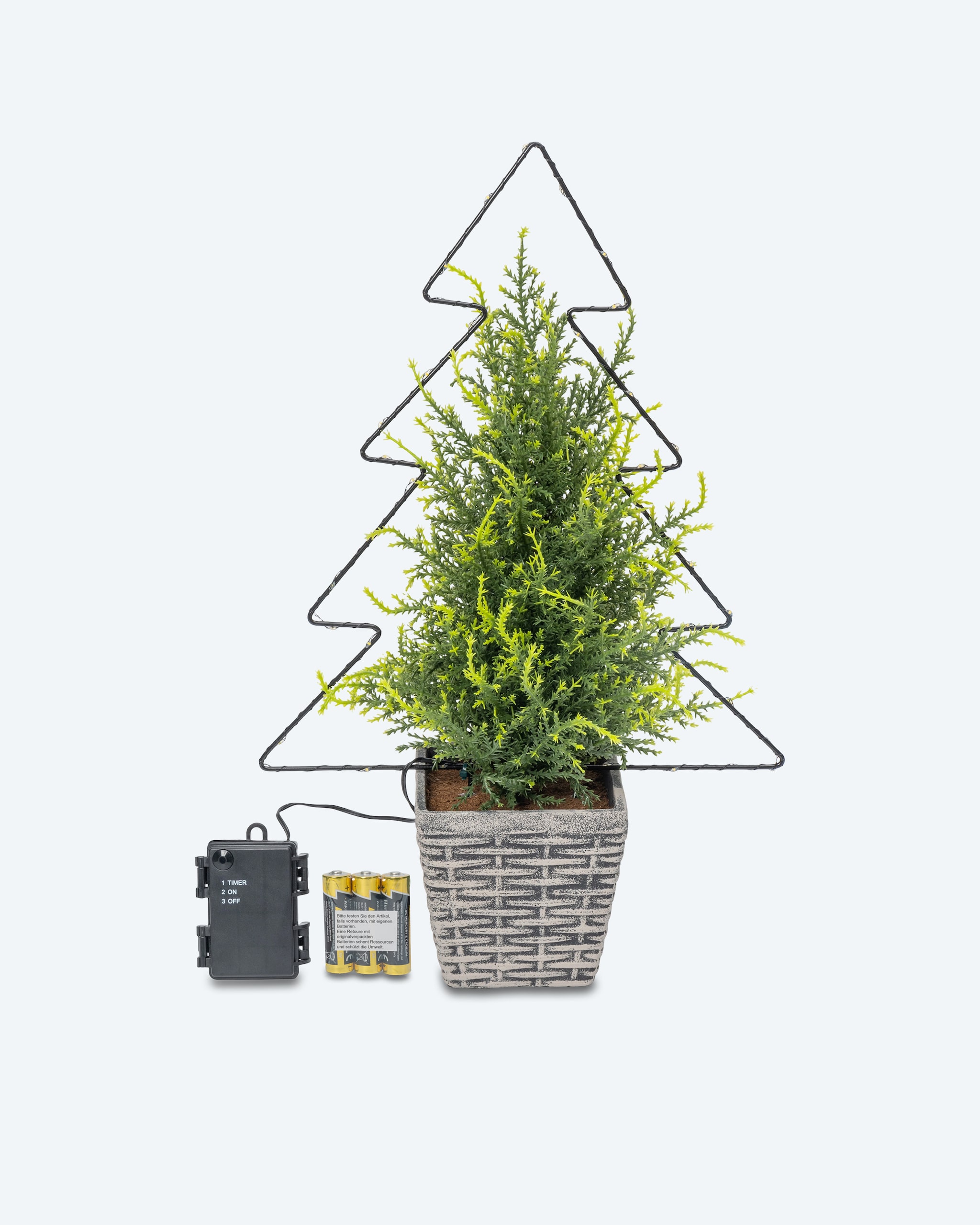 Produktabbildung für Zypresse im Topf mit LED-Tannenbaum