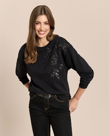 Produktabbildung für Sweatshirt mit Paillettendekoration