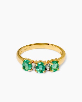 Produktabbildung 1 für Ring mit Sambia Smaragd & Diamanten