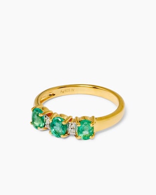 Produktabbildung 2 für Ring mit Sambia Smaragd & Diamanten