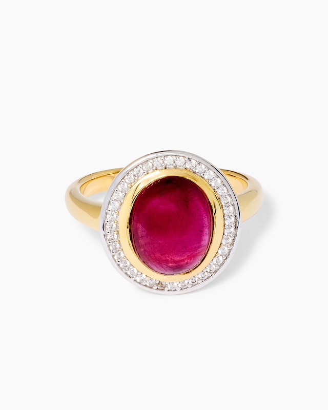 Ring mit Sambia Rubin & Zirkonia