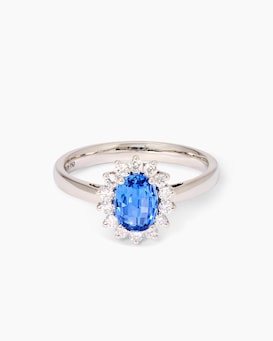 Produktabbildung für Ring mit Ceylon Saphir & Diamanten