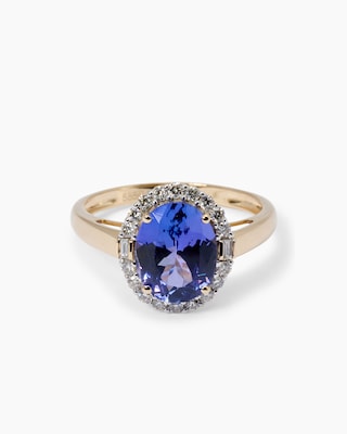 Produktabbildung 1 für Ring mit Tansanit AAAA+ und Diamanten