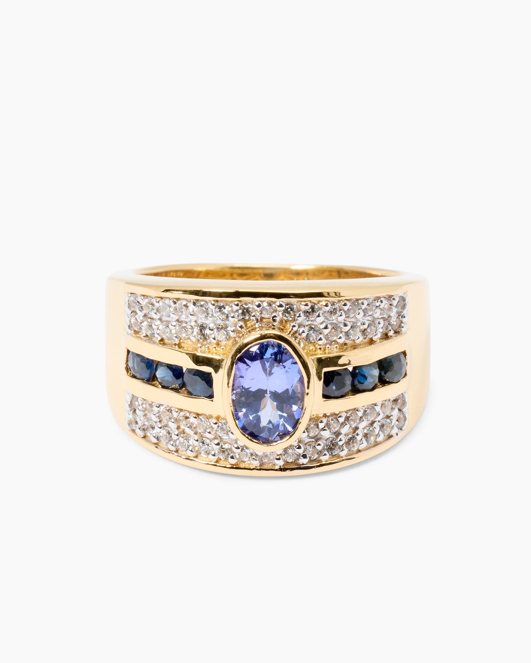 Produktabbildung für Ring mit Tansanit AAAA, Saphir & Zirkon