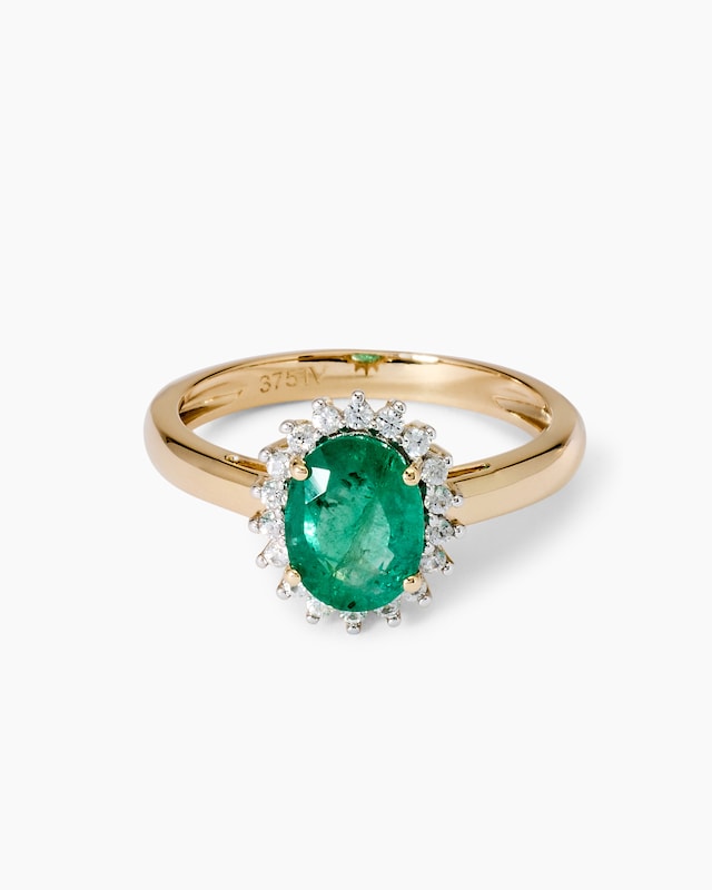 Ring mit Smaragd & Zirkonen