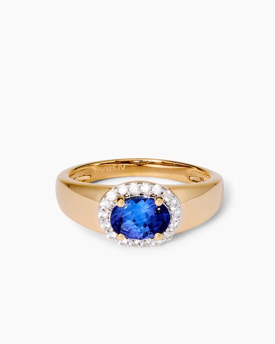 Produktabbildung für Ring mit Tansanit AAAA und Zirkon